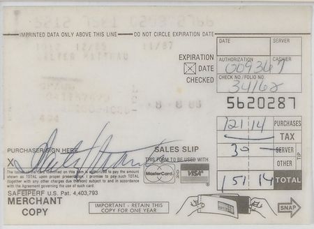 Lot #476 Spago Celebrity Receipts - Image 18