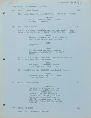 Lot #355 Star Trek: Who Mourns for Adonais - Image 1