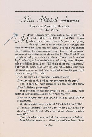 Lot #160  Gone With the Wind: Margaret Mitchell - Image 5