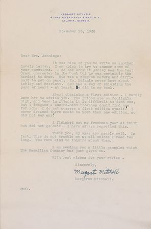 Lot #160  Gone With the Wind: Margaret Mitchell - Image 7