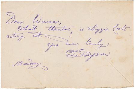 Lot #711 Charles L. Dodgson: Alice in Wonderland’s creator follows an actress to the theatre - Image 1