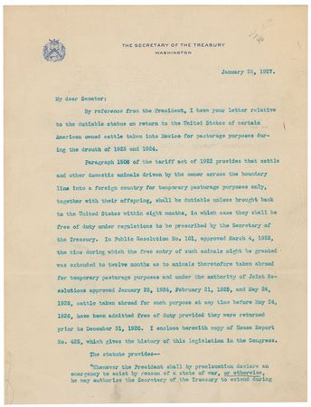 Lot #364 Andrew Mellon Typed Letter Signed - Image 1