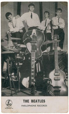 Lot #814 Beatles: Super scarce 1962 Parlophone card signed for a lucky fan at their only concert ever in Oxford - Image 2