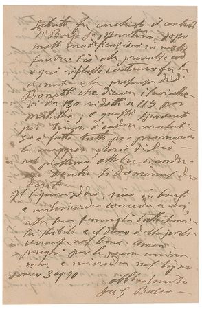 Lot #176 Saint John Bosco Handwritten Letter Signed - Image 2