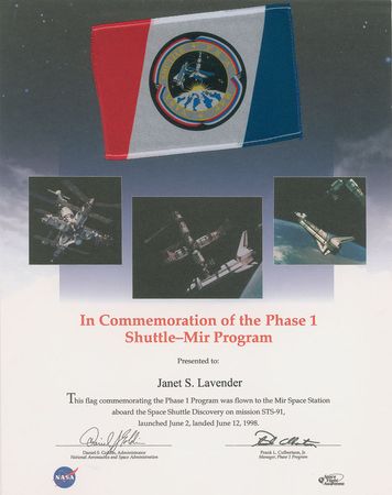 Lot #595 STS-91 Flown Flag - Image 1
