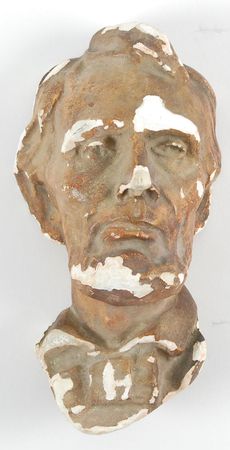 Lot #601 Gutzon Borglum: Scarce plaster Mt. Rushmore bust of President Lincoln?presented by Borglum himself - Image 1