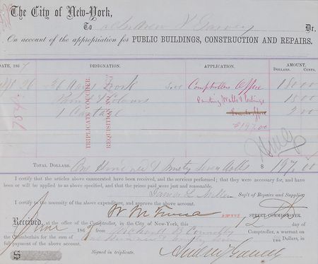 Lot #397 William M. ‘Boss’ Tweed Signed Document - Image 2