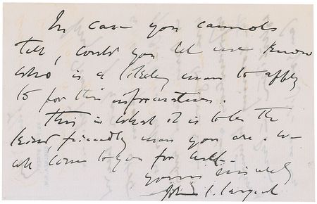 Lot #622 John Singer Sargent Handwritten Letter Signed - Image 3