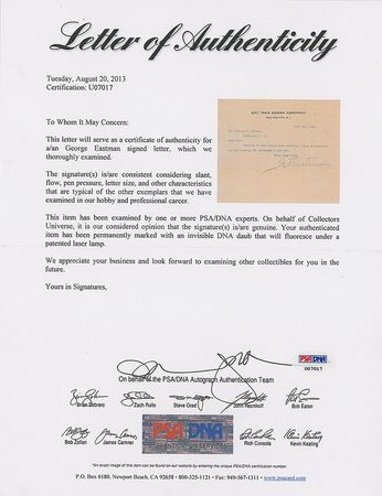 Lot #332 George Eastman Typed Letter Signed - Image 2