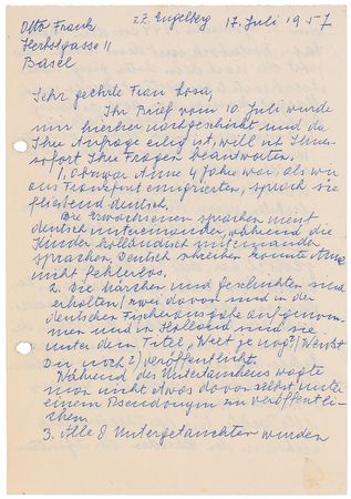 Lot #213 Otto Frank: “All of us 8 who had been living in hiding were taken from the Dutch Westerbork on the last transport leaving for Auschwitz in the East. In early November, Anne and Margot were taken from there” - Image 1