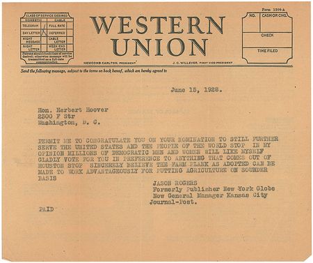 Lot #126 Herbert Hoover: Hoover calls the day after his nomination “the busiest day of my life” - Image 2