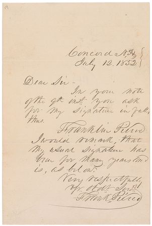Lot #22 Franklin Pierce: Pierce acquiesces and