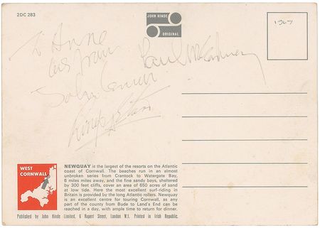 Lot #818 Beatles: Signatures obtained during the Magical Mystery Tour, including unique candid photos - Image 1