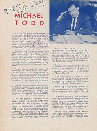 Lot #978 Cole Porter and Michael Todd Program - Image 1