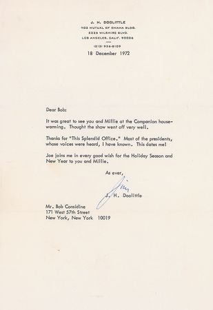 Lot #463 James H. Doolittle Typed Letters Signed - Image 3
