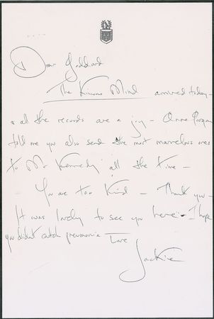 Lot #95 Jacqueline Kennedy: “You also send the most marvelous ones to Mr. Kennedy all the time” - Image 1