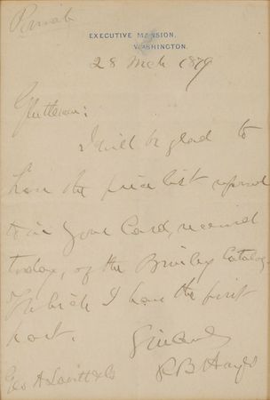 Lot #105 Rutherford B. Hayes Handwritten Letter Signed - Image 2