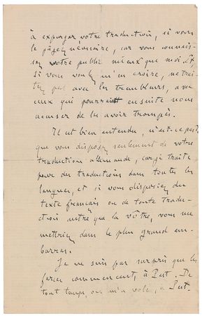 Lot #753 Emile Zola: Exceptional letter on the expurgation of Germinal, his masterpiece - Image 2
