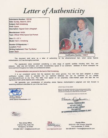 Lot #539 Neil Armstrong Signed Photograph - Image 2