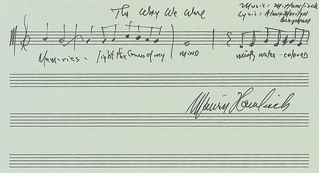 Lot #945 Marvin Hamlisch Signed Photograph and Signed Musical Quote - Image 1