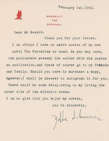 Lot #760 Daphne Du Maurier Signed Photograph and Typed Letter Signed - Image 1