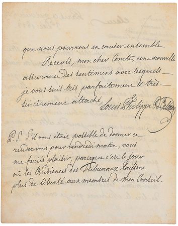 Lot #462 Louis Philippe D?Orleans Handwritten Letters Signed - Image 2
