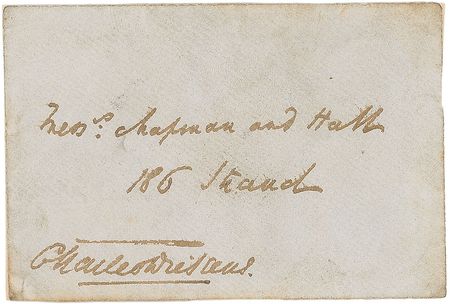 Lot #707 Charles Dickens: Exceptional envelope panel sent to his longtime publisher, Chapman and Hall - Image 1