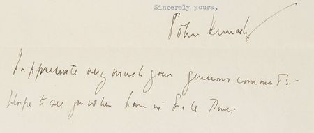Lot #87 John F. Kennedy: JFK promises to seek “federal funds which might be available for the Fall River General Hospital” - Image 2