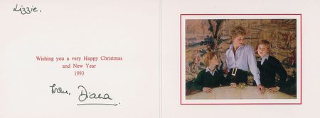 Lot #282 Princess Diana Christmas Card - Image 1
