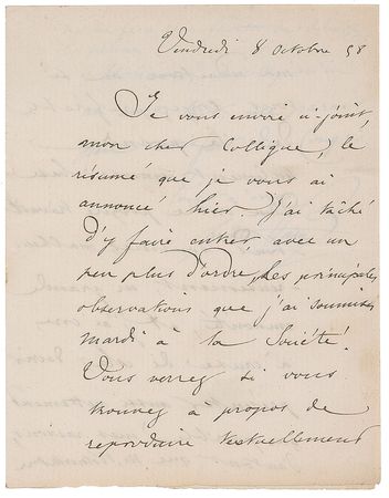 Lot #373 Frederic Passy Handwritten Letter Signed - Image 1