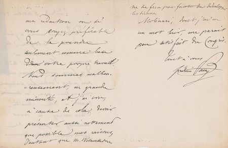 Lot #373 Frederic Passy Handwritten Letter Signed - Image 2