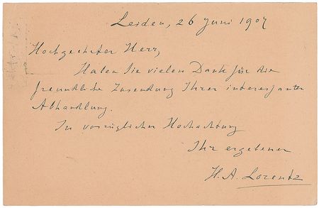 Lot #256 Hendrik Antoon Lorentz: The physicist who built the foundation for Einstein’s theories - Image 1