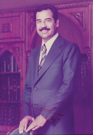 Lot #338 Saddam Hussein Signed Photograph - Image 1