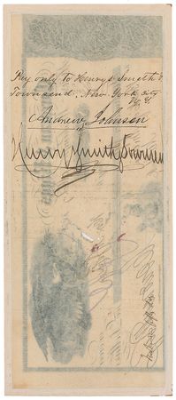 Lot #38 Andrew Johnson Check