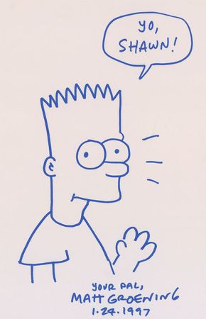 Lot #677 Matt Groening Sketch - Image 1