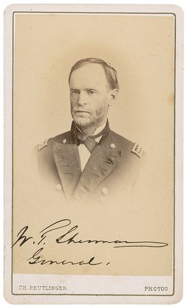 Lot #439 William T. Sherman: Fantastic carte-de-visite of the Union?s Civil War hero - Image 1