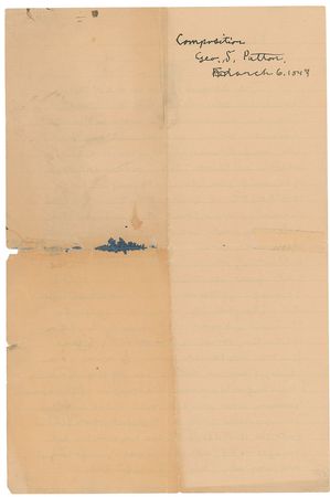 Lot #432 George S. Patton: A young Patton dreams of heroics on the high seas, describing the ?resting place for the unburied bones of many a sea hero, slain in battle or by the elements? - Image 2