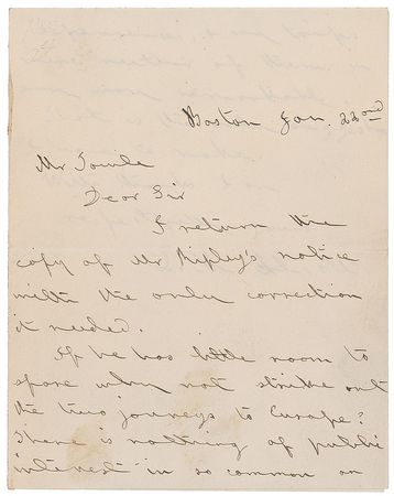 Lot #700 Louisa May Alcott: The Little Women author makes editorial cuts upon the advice of George Ripley - Image 1