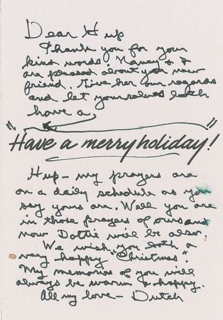 Lot #100 Ronald Reagan: Christmas wishes to the widow of the radio man who gave Reagan his first job in 1932 - Image 1
