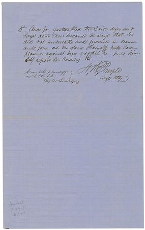 Lot #28 Abraham Lincoln: Legal endorsement concerning a failed 1854 trans-Atlantic engagement - Image 4