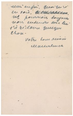 Lot #770 Maurice Maeterlinck Handwritten Letter Signed - Image 3