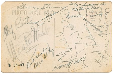 Lot #1010 James Dean and Elizabeth Taylor: Signed by the Giant cast on-set in 1955, featuring the rare combination of Dean and Taylor - Image 2
