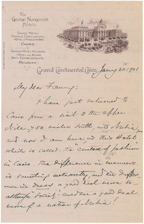 Lot #413 Joshua Lawrence Chamberlain: ?It has been possible to see & explore the vast memorials of ancient Egypt? - Image 1