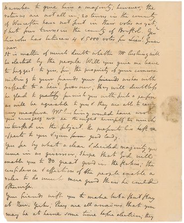 Lot #224 John Hancock: Hancock?s pastor informs him of the good electoral news?by ?a clear & decided majority you came in as governor? - Image 2
