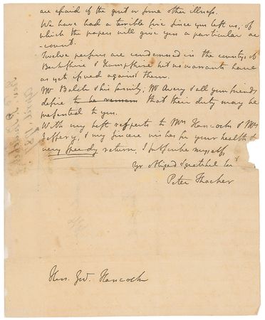 Lot #224 John Hancock: Hancock?s pastor informs him of the good electoral news?by ?a clear & decided majority you came in as governor? - Image 3
