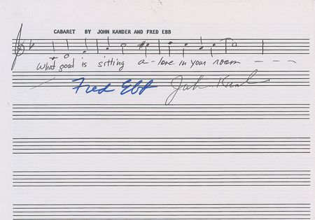 Lot #955 John Kander and Fred Ebb Signed Musical Quotes - Image 2