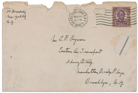 Lot #498 Charles Lindbergh: On the advantage of airmail: materials “arrive in considerably less time than the train takes” - Image 3