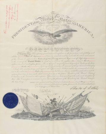 Lot #51 Chester A. Arthur and Robert Todd Lincoln: Choice colonel appointment by President Arthur and Abraham Lincoln’s eldest son - Image 1