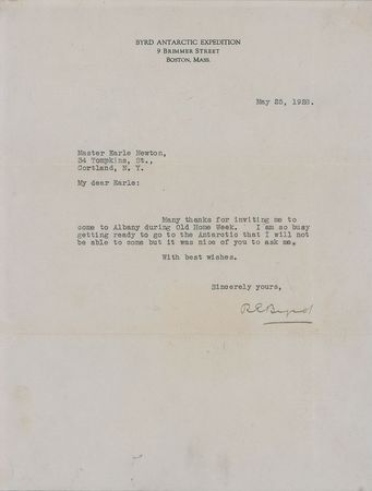 Lot #177 Richard E. Byrd: “I am sending you the little American flag we took down to the South Polar regions for you” - Image 3