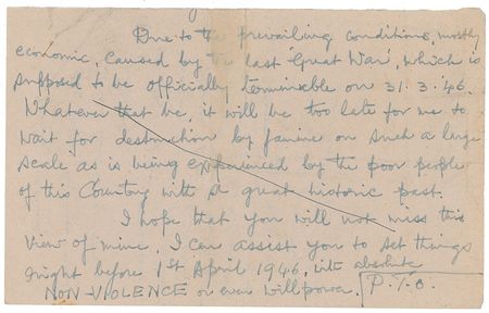 Lot #216 Mohandas Gandhi: The nonviolent revolutionary in the year before India’s independence: “Our hearts are no longer mercenary” - Image 2